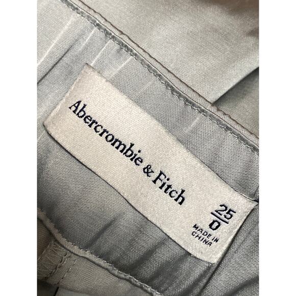 Abercrombie & Fitch Satin Pleated High Rise Straight Wide Leg Trousers Pants 25 - Picture 3 of 4